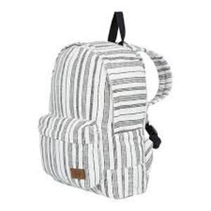 ROXY Sugar Baby Canvas Backpack in Anthracite Stripe Beach Vacation School Surf
